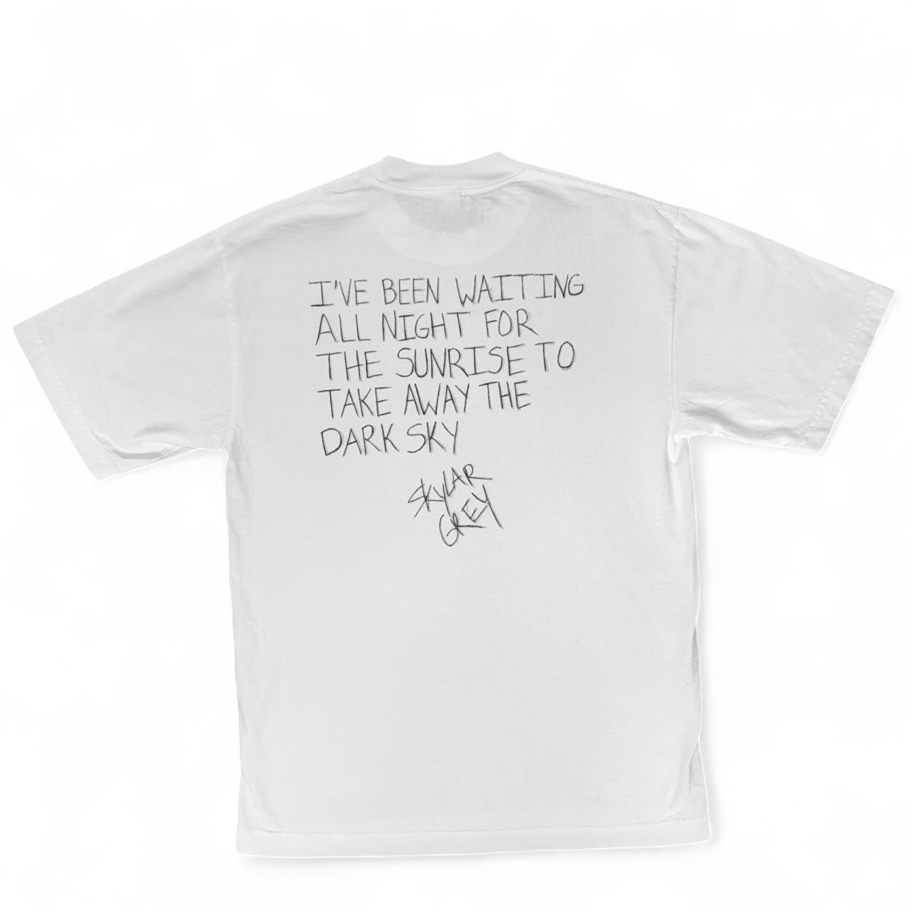 1/1 Handwritten Lyric Tee (Drop 3.0) : "Temporary" #6 "Sunrise / Dark Sky"