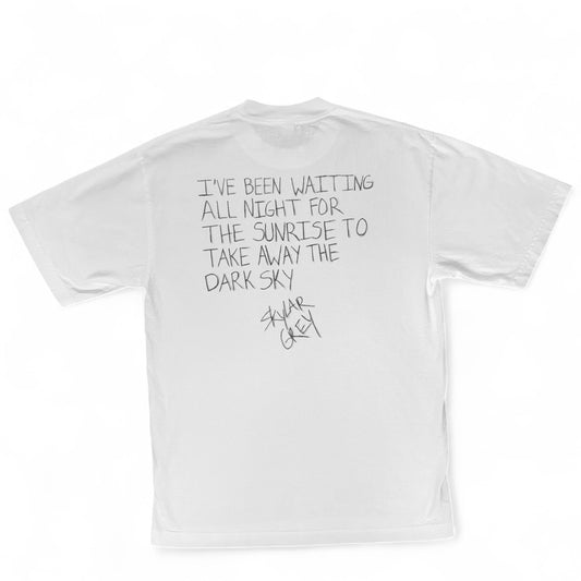 1/1 Handwritten Lyric Tee (Drop 3.0) : "Temporary" #6 "Sunrise / Dark Sky"