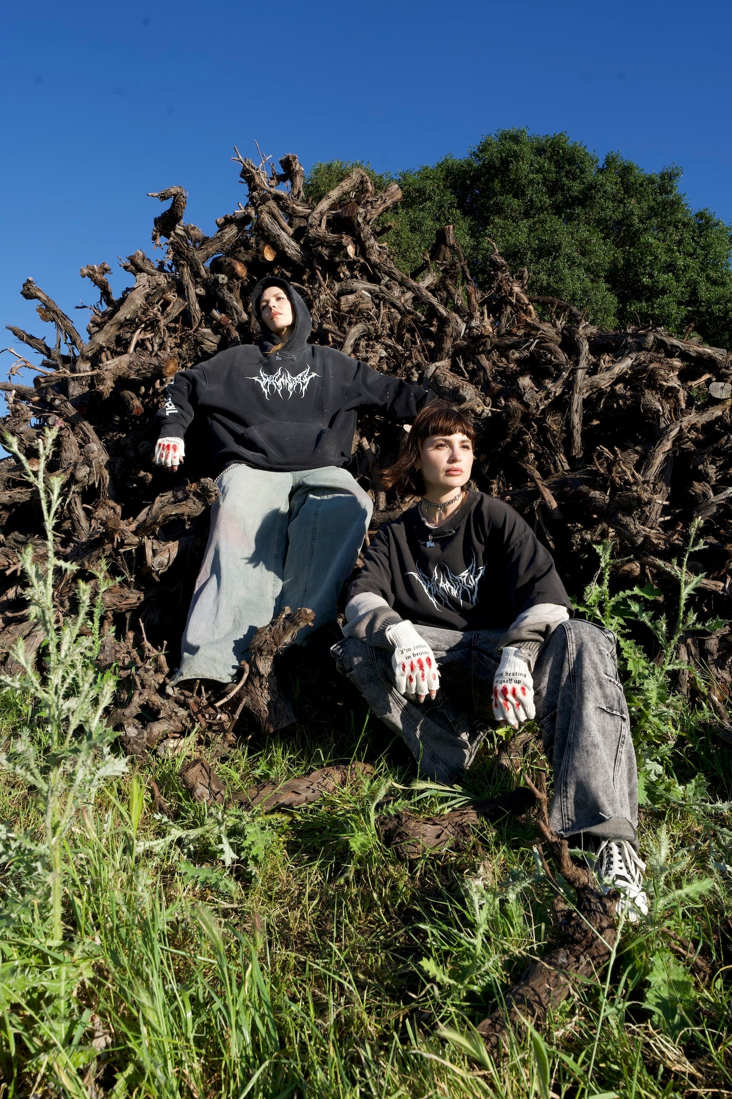 B44-V-SG: DROP 1 – Metal Logo WASTED POTENTIAL Hoodie