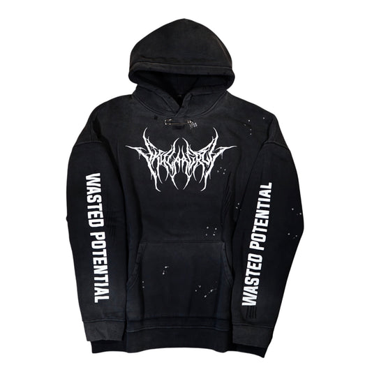 B44-V-SG: DROP 1 – Metal Logo WASTED POTENTIAL Hoodie