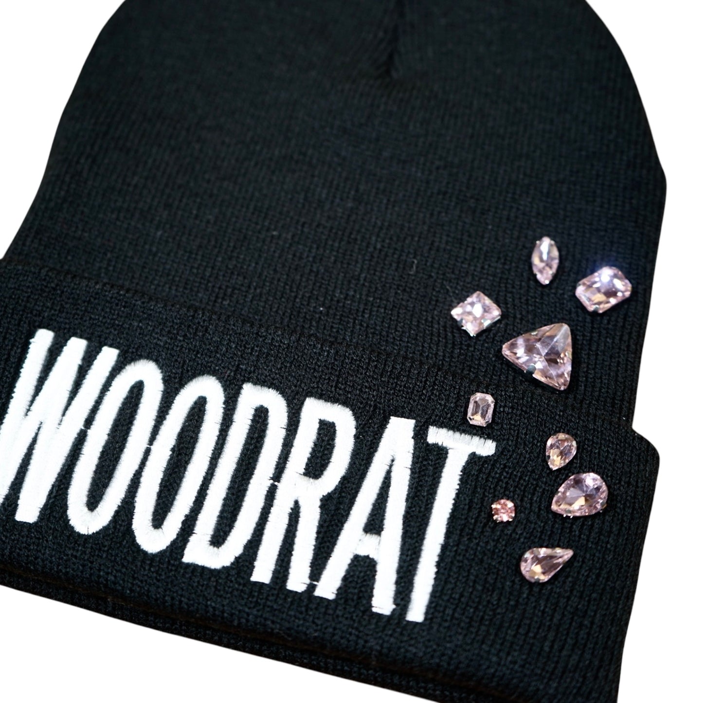 B44-V-SG: DROP 4 – Pink Bejeweled WOODRAT Beanie