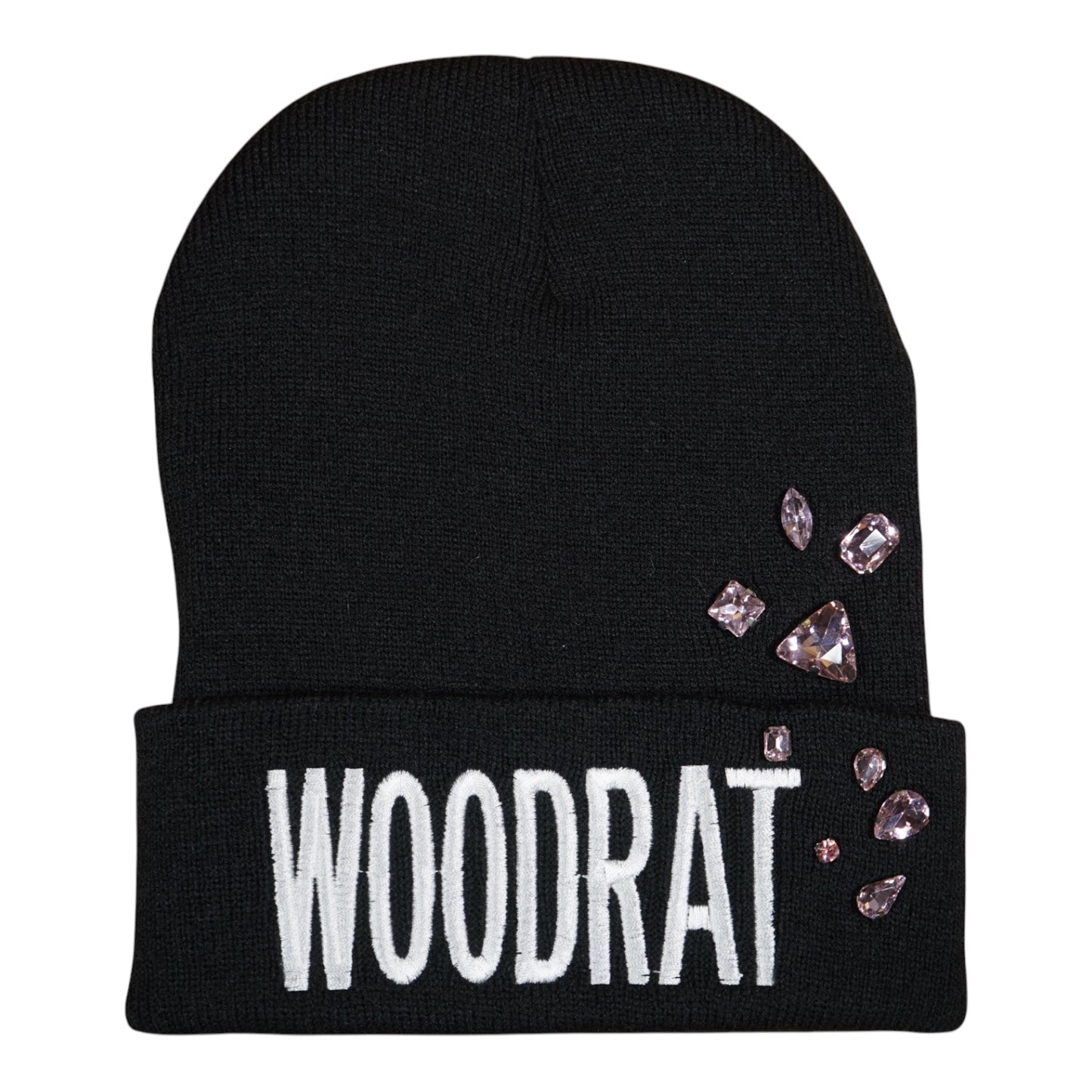 B44-V-SG: DROP 4 – Pink Bejeweled WOODRAT Beanie